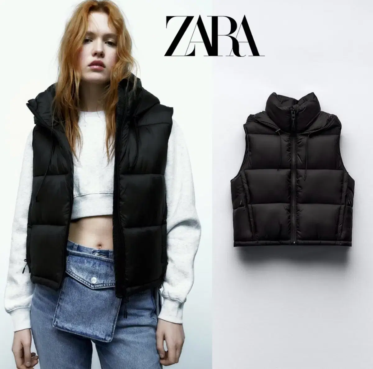 Zara 후드패딩조끼